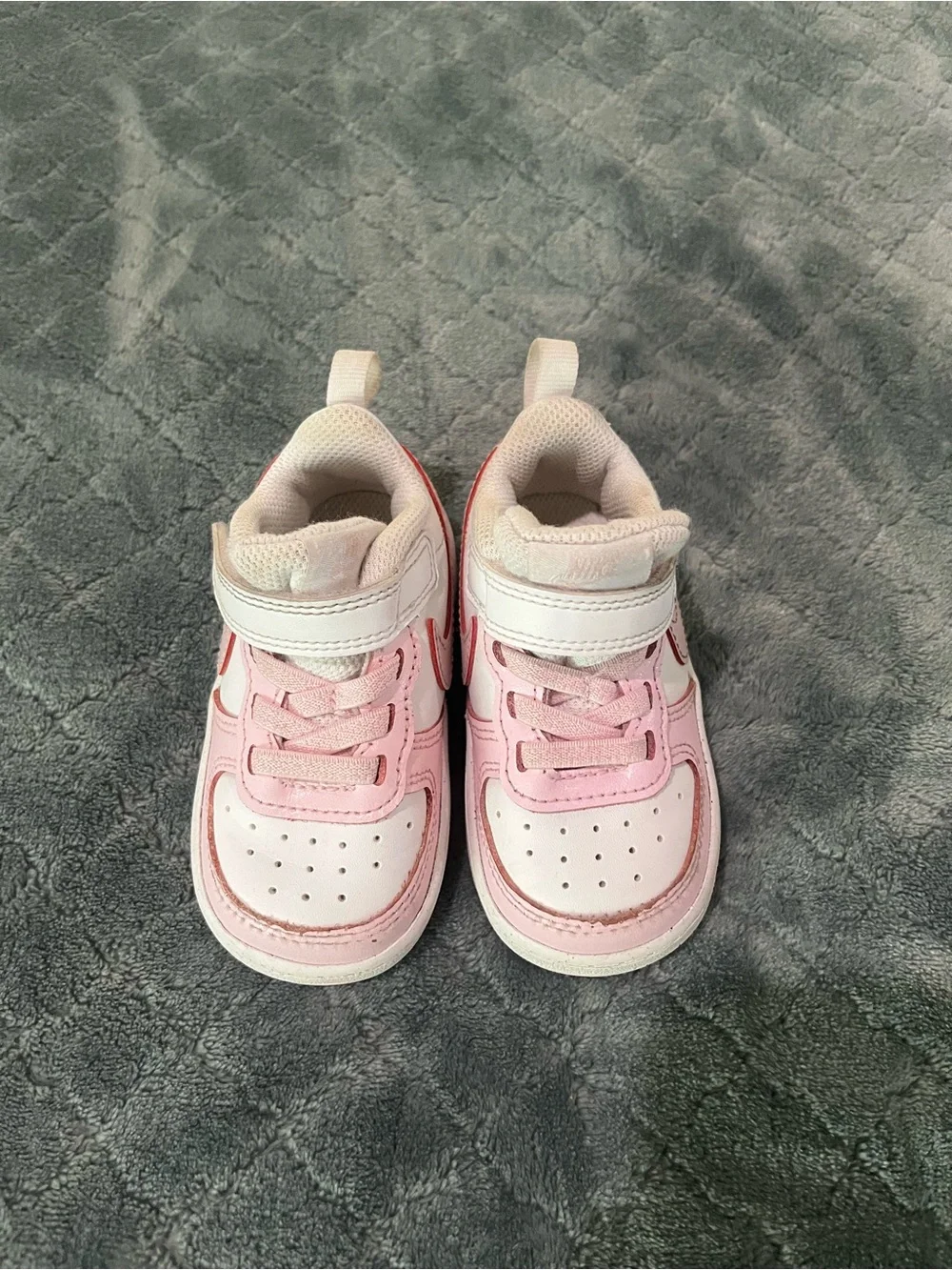 Nike AirForce Kids baby Pink White Hook-and-Loop Sneakers 5C